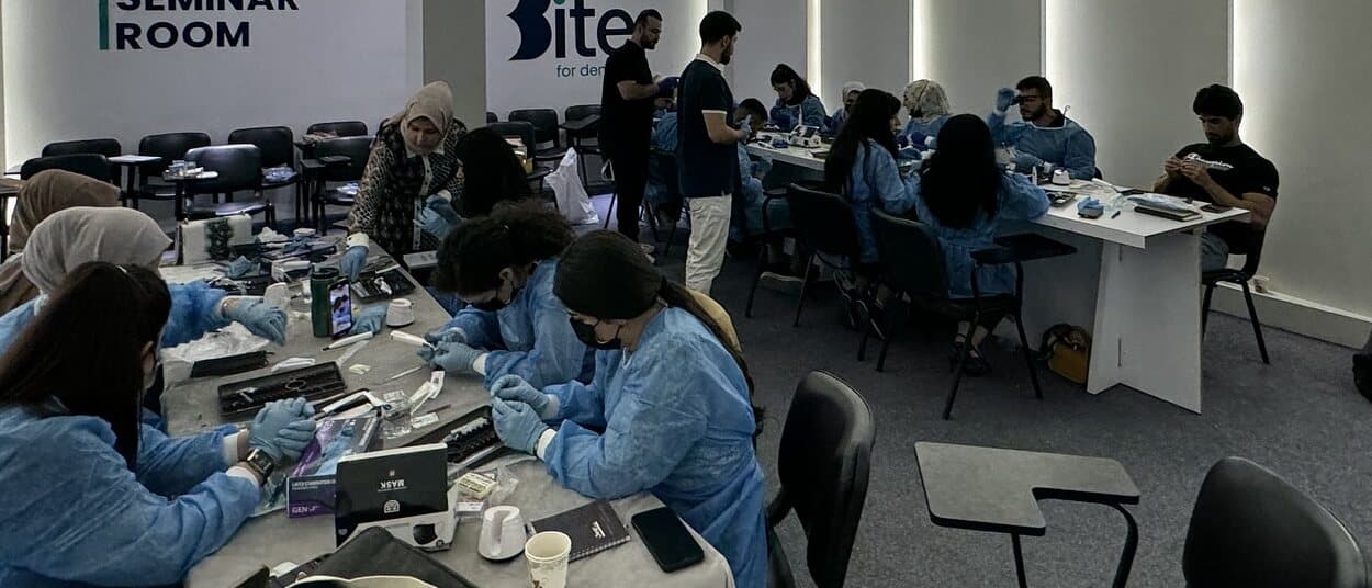 Hands-on practice from a past cohort - rubber dam, access and preparation on extracted teeth.